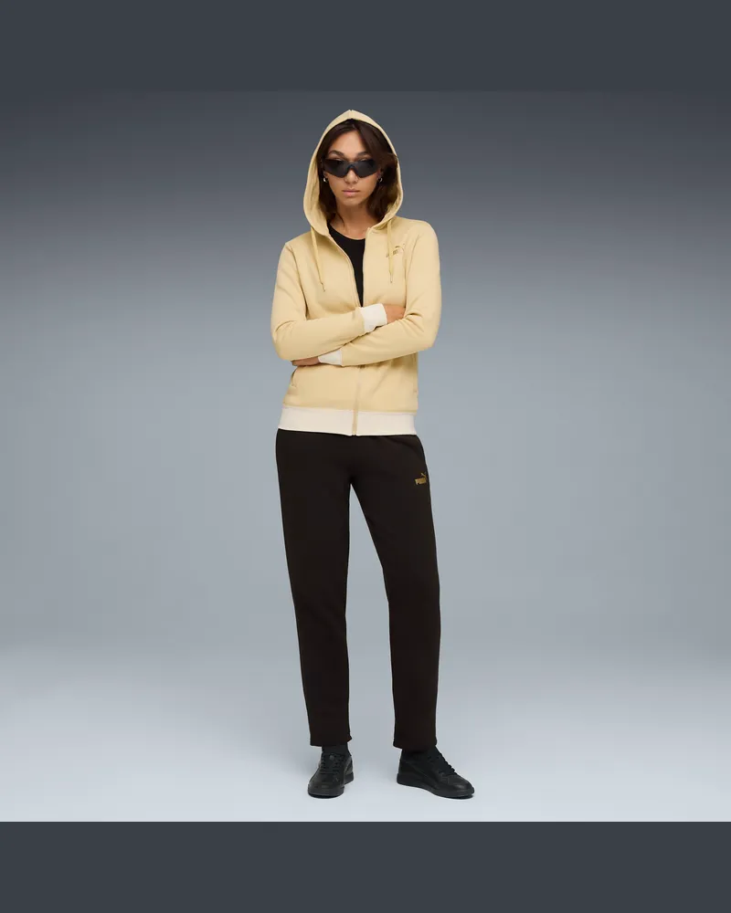 Puma Metallisch Jogginganzug mit Kapuze Damen, Kleidung, Schwarz Schwarz