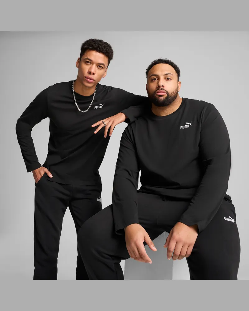 Puma Essentials No. 1 Logo Langarmshirt Herren, Kleidung, Schwarz Schwarz
