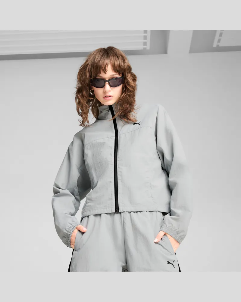 Puma DARE TO Oversized-Jacke mit variabler Länge Damen, Kleidung, Grau Grau