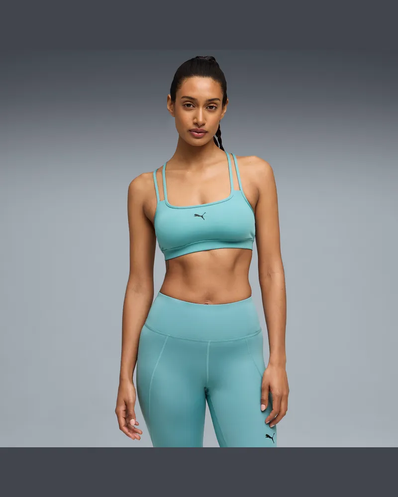 Puma MOVE Strappy BH für geringe Belastung Damen, Kleidung, Blau Blau