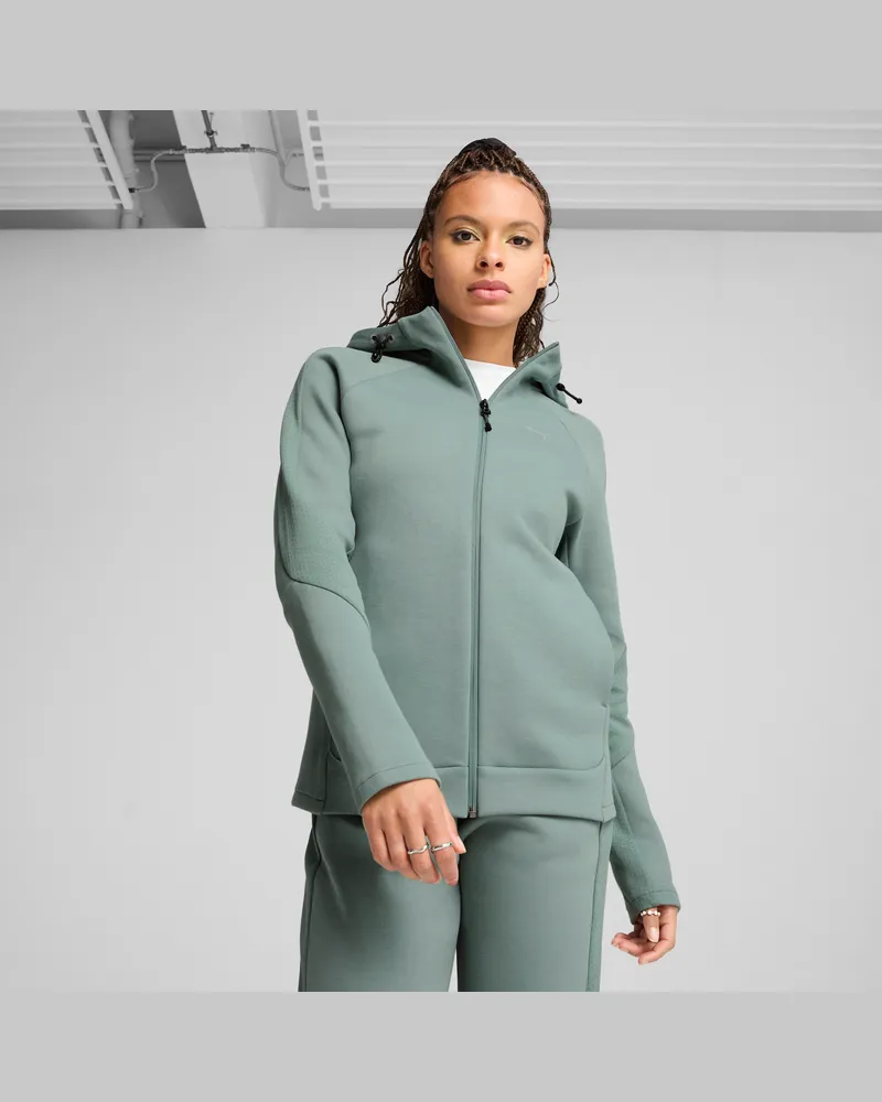 Puma evoStripe Kapuzenjacke Damen, Kleidung, Grün Grün
