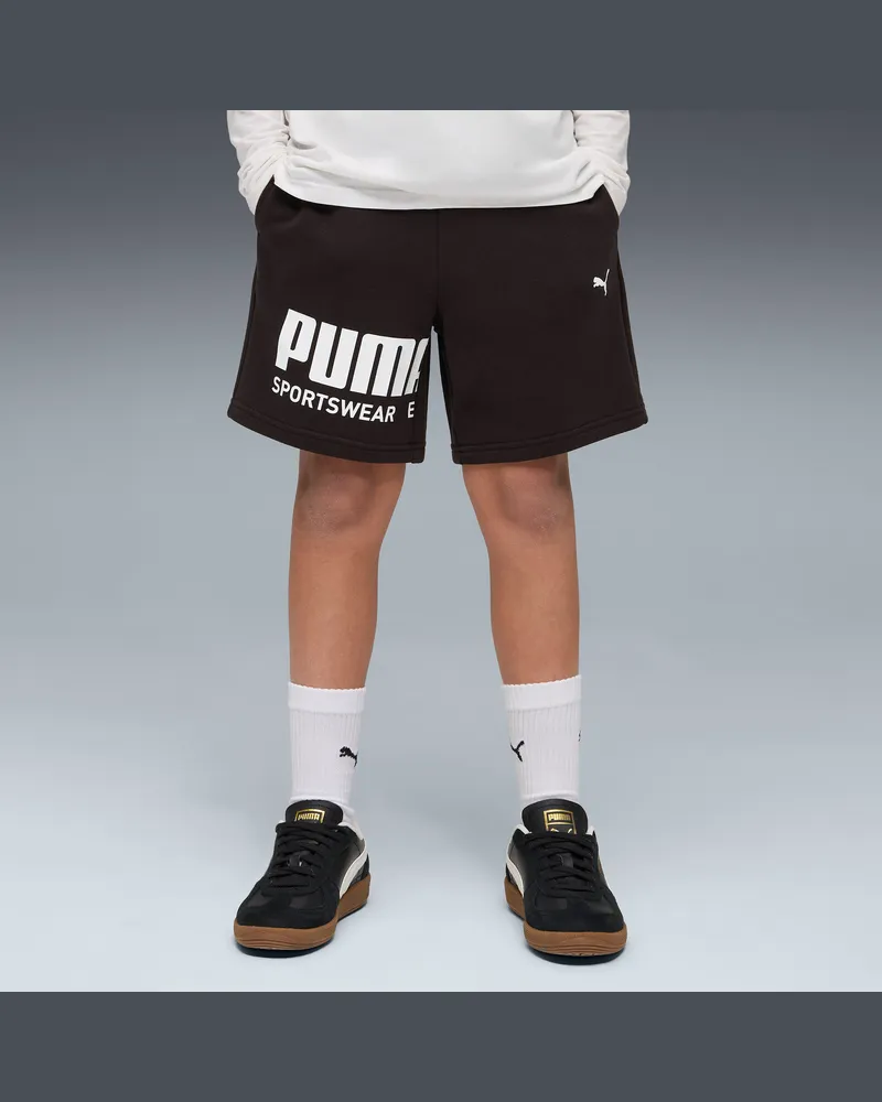 Puma Sport Graphic Shorts Teenager, Kleidung, Schwarz Schwarz