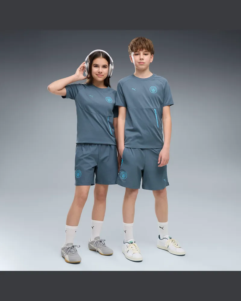 Puma Manchester City TECH Relaxed Gewebte Shorts Teenager, Kleidung, Grau Grau