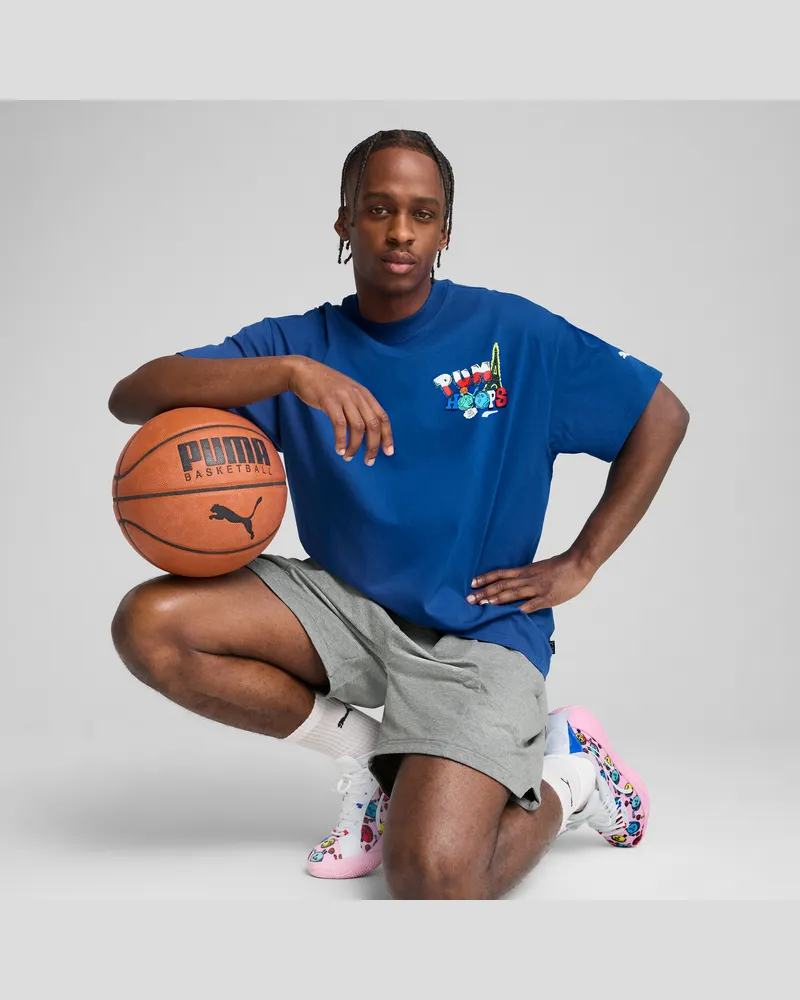 Puma Paris Pastry T-Shirt Herren, Kleidung, Blau Blau