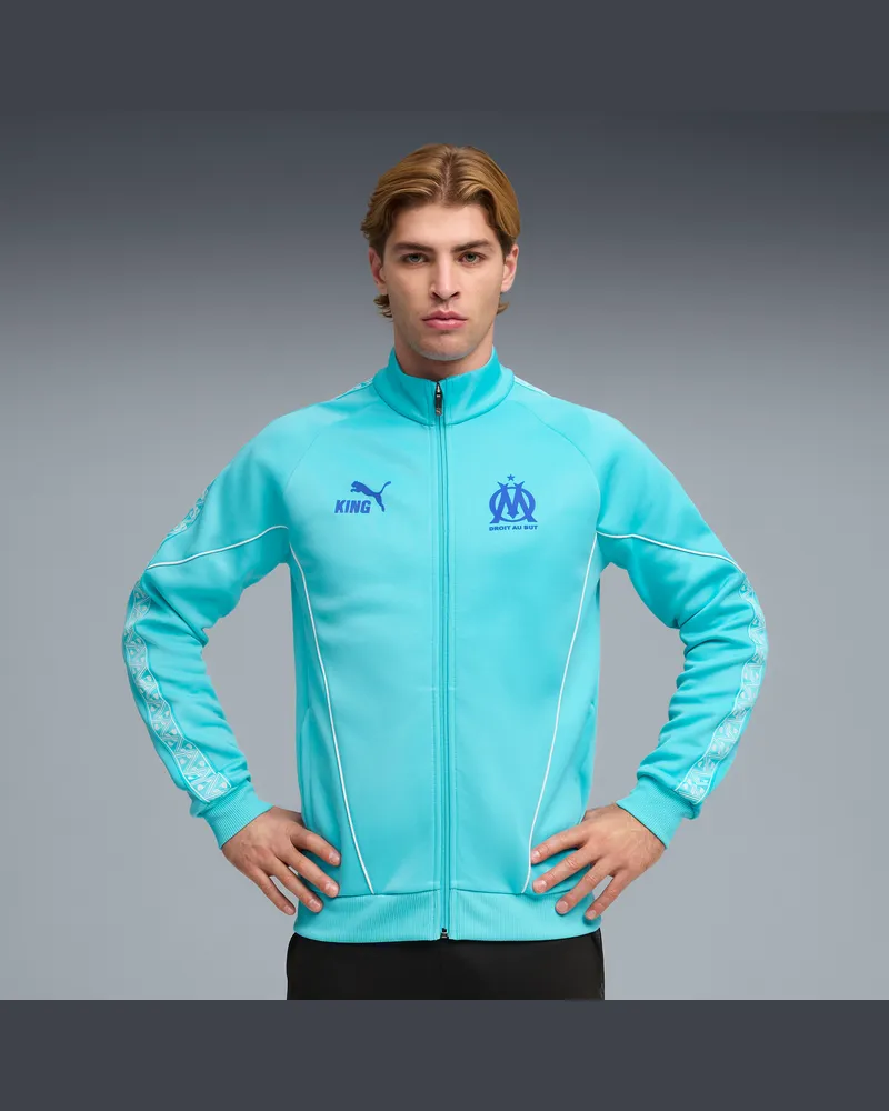 Puma Olympique de Marseille KING Anthem Jacke Herren, Kleidung, Blau Blau