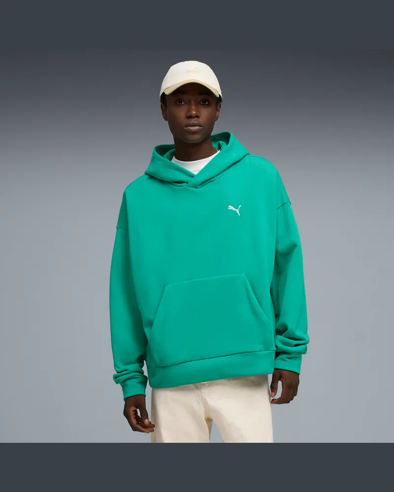 Puma Wardrobe Essentials Boxy Fleece Hoodie Herren, Kleidung, GrÃ¼n Grã¼n