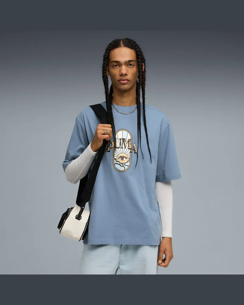 Puma Graphic  Fest Boxy T-Shirt Herren, Kleidung, Blau Blau