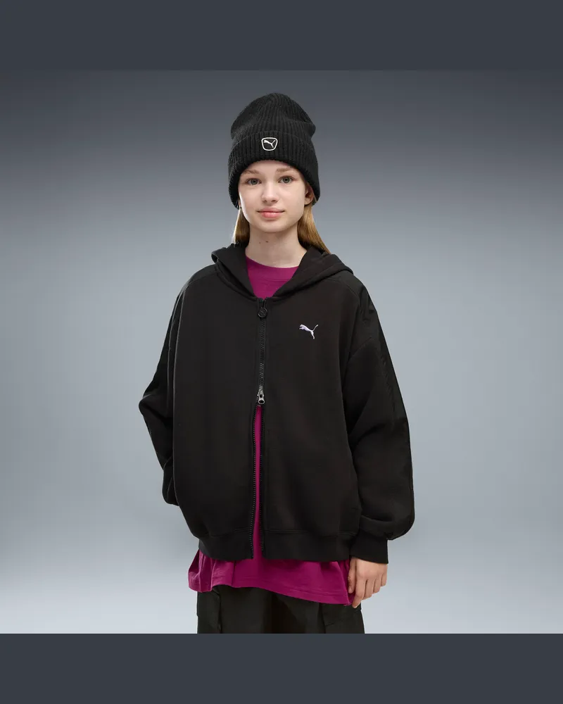 Puma T7 Midnight Shadow Oversized Jacke mit Reißverschluss Teenager, Kleidung, Schwarz Schwarz
