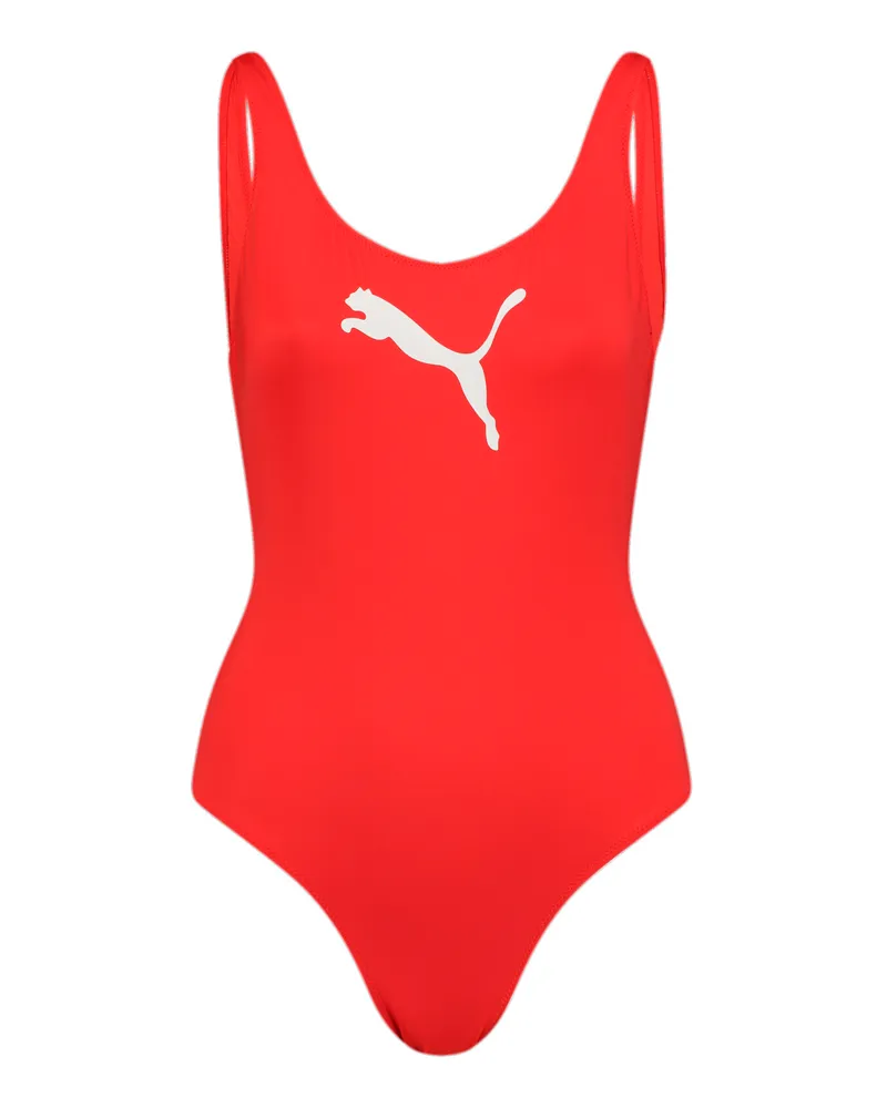 Puma Swim Badeanzug Damen, Kleidung, Rot Rot
