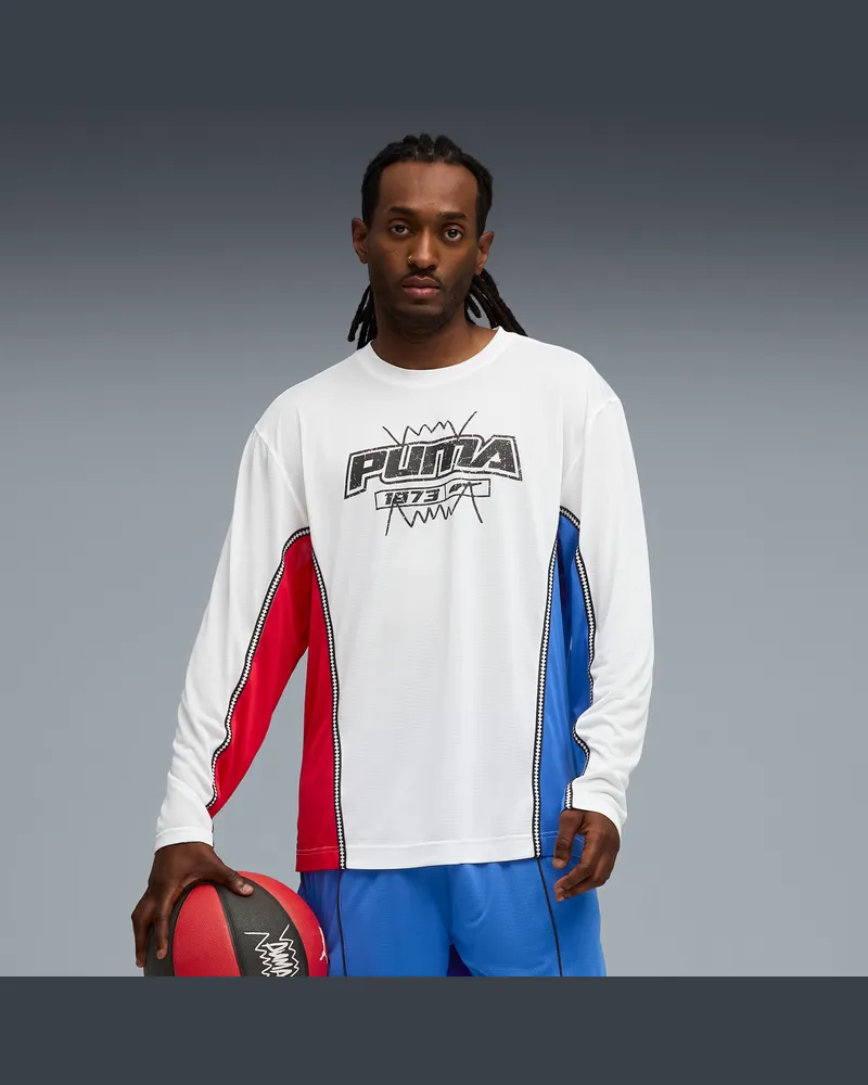 Puma Hoopaverse Shooting Basketballshirt Herren, Kleidung, Weiß Weiß