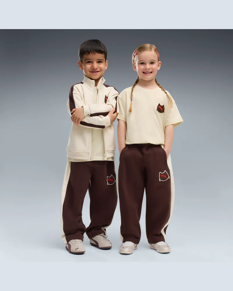 Puma T7 Relaxed Barrel Jogginghose Kinder, Kleidung, Braun Braun