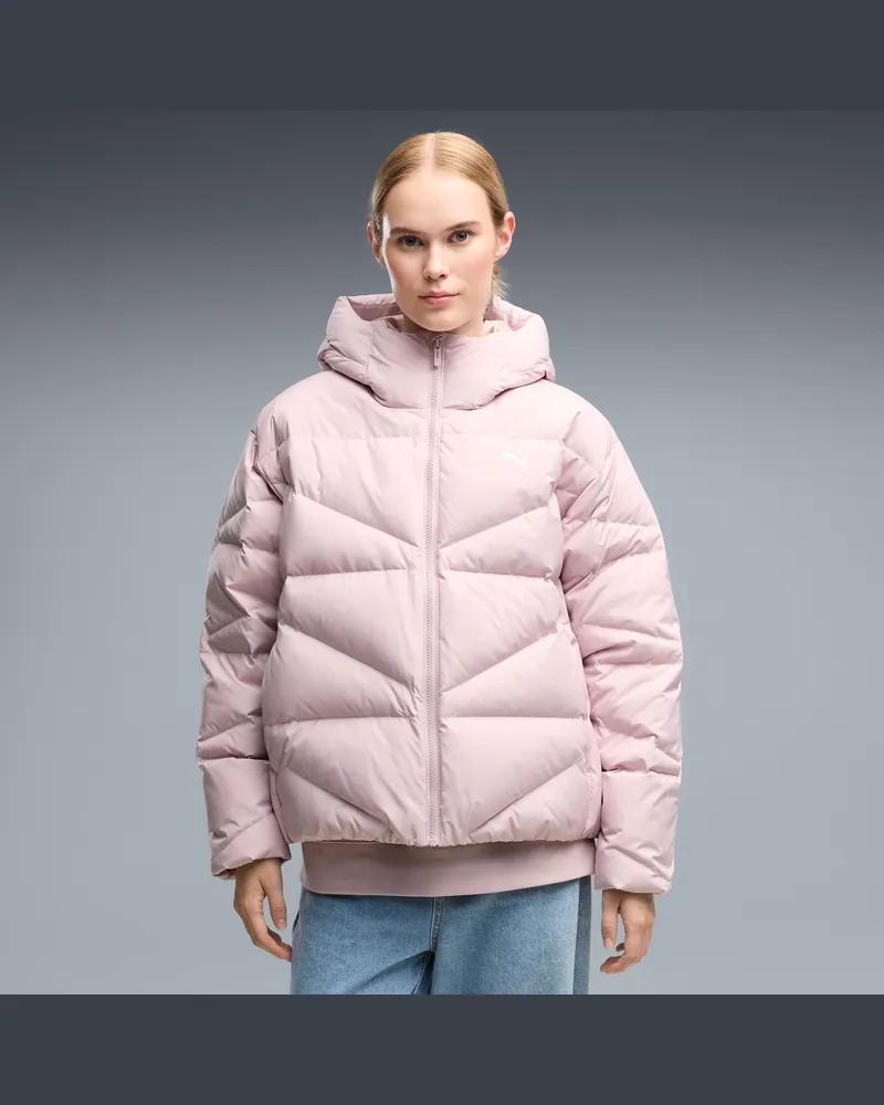 Puma Daunen-Pufferjacke mit Kapuze Damen, Kleidung, Rosa Rosa
