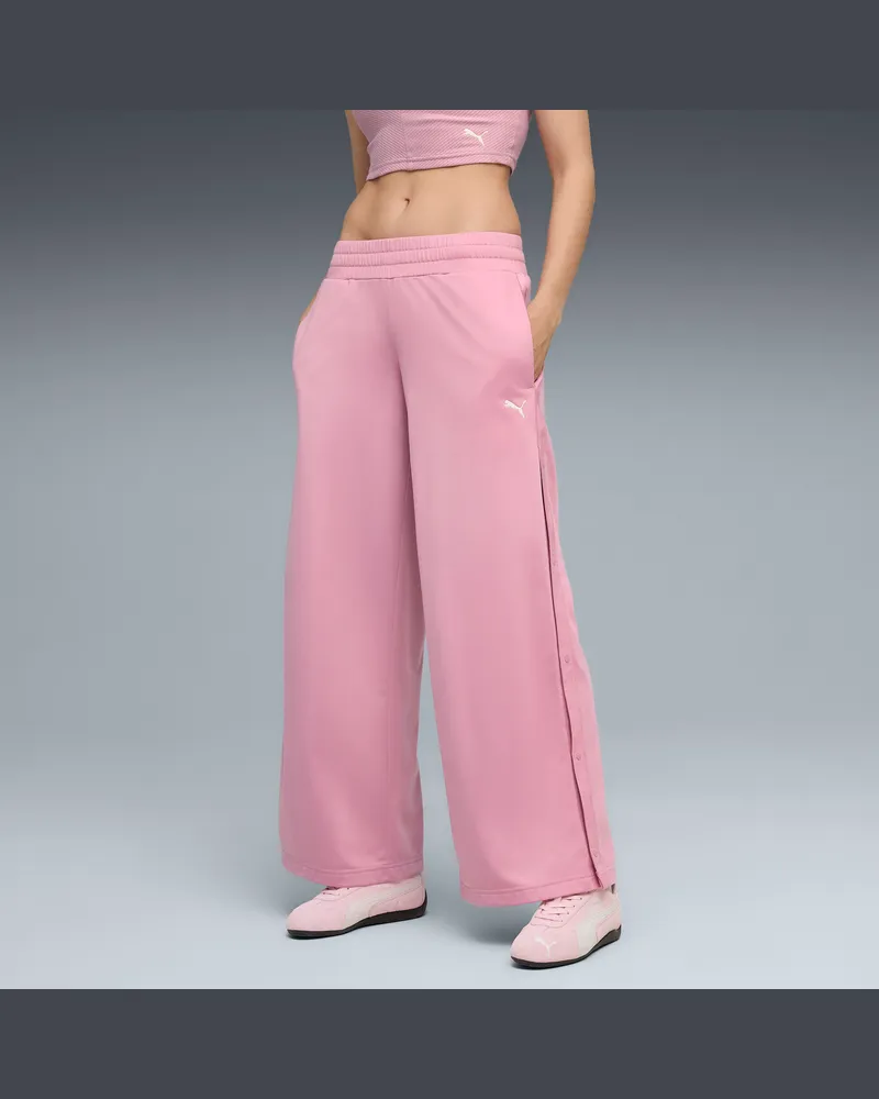 Puma WARDROBE Essentials Low Rise Popper Hose Damen, Kleidung, Rosa Rosa