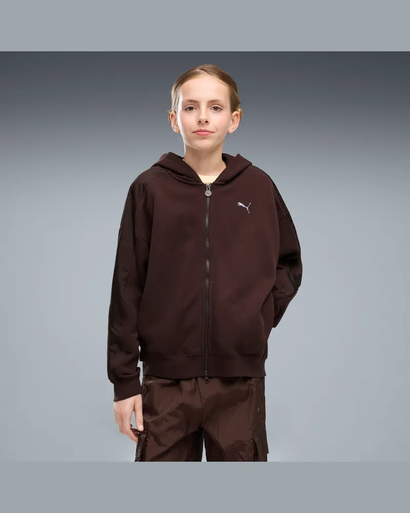 Puma T7 Midnight Shadow Oversized Jacke mit Reißverschluss Teenager, Kleidung, Braun Braun
