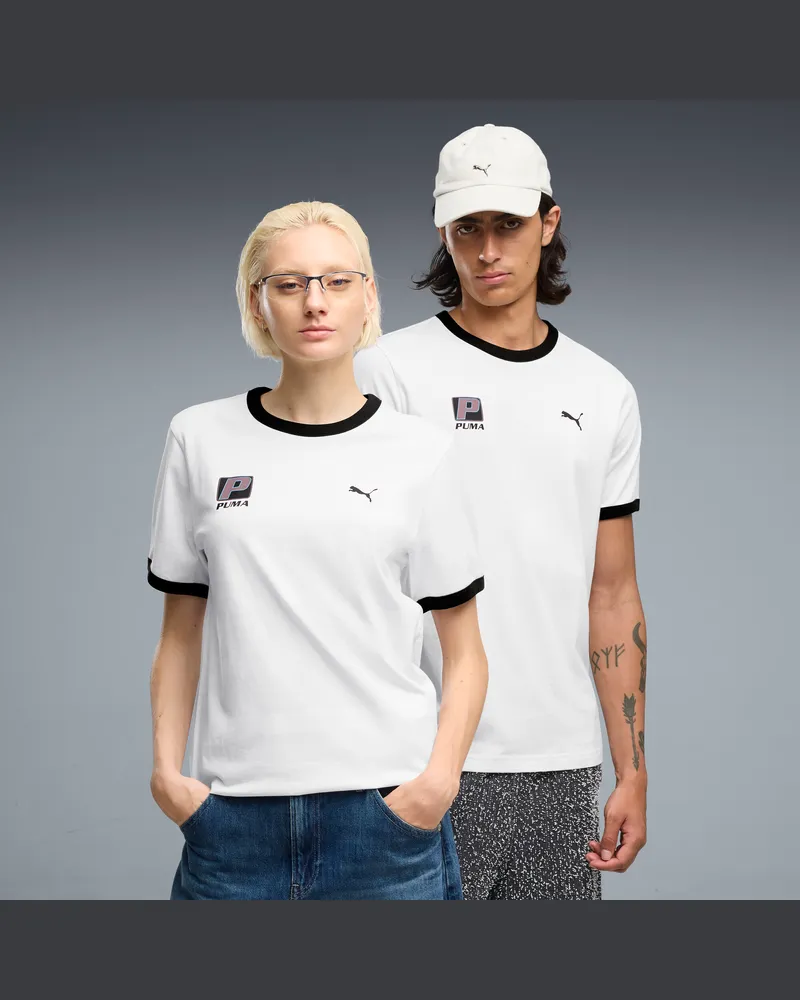 Puma FUTURE..ARCHIVE Ringer-T-Shirt Unisex, Kleidung, Weiß Weiß