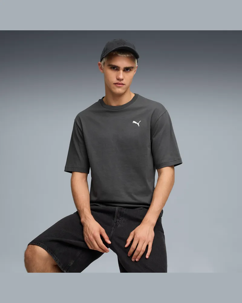 Puma WARDROBE ESS Boxy T-Shirt Herren, Kleidung, Grau Grau