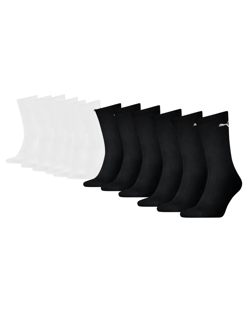 Puma Crew Socken Unisex (12er-Pack), Kleidung, Schwarz Schwarz