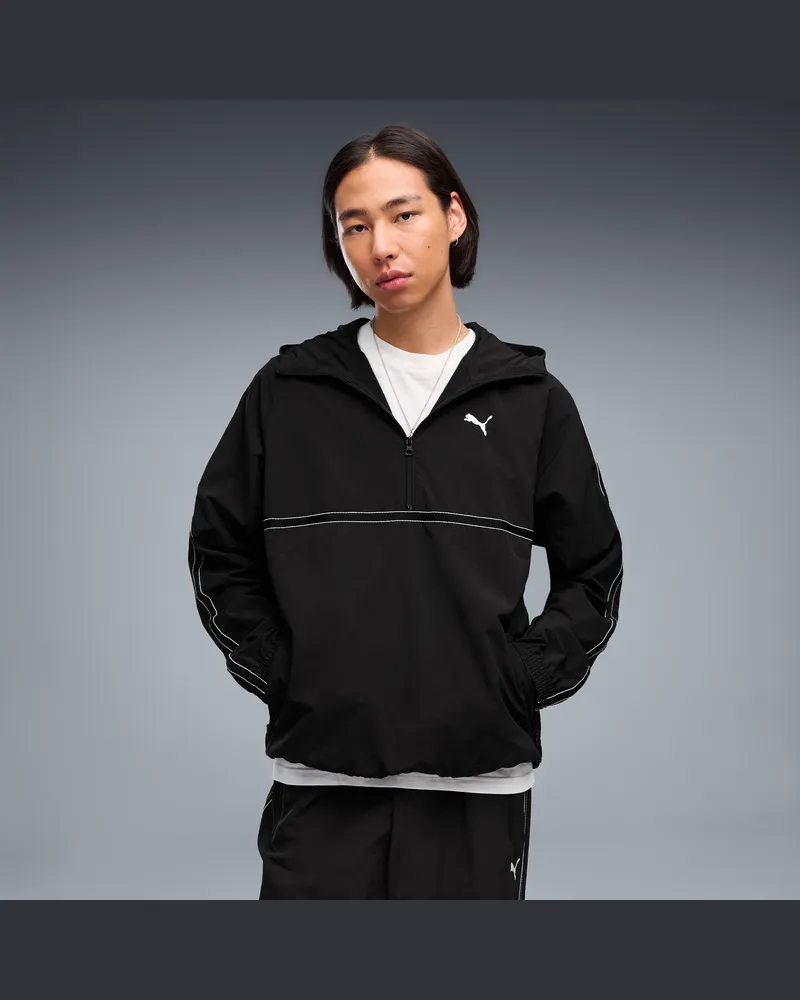 Puma Class Relaxed Pinnacle Hoodie mit Reißverschluss bis zum Hals Herren, Accessoires, Schwarz Schwarz