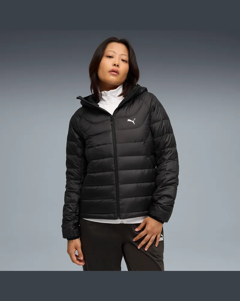 Puma PACKLITE Daunenjacke mit Kapuze Damen, Kleidung, Schwarz Schwarz