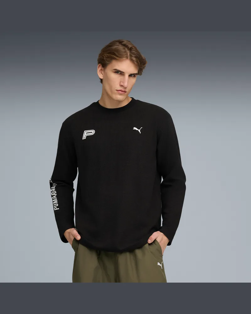 Puma FUTURE..ARCHIVE Waffle Relaxed Langarmshirt Unisex, Kleidung, Schwarz Schwarz