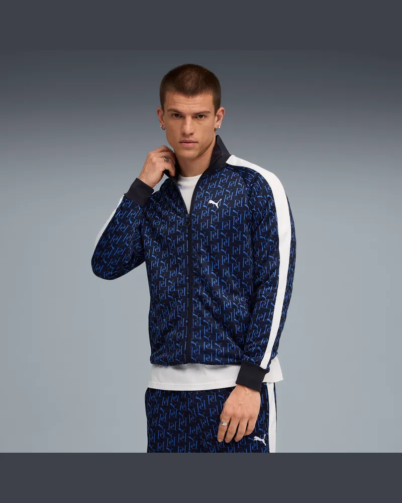 Puma T7 Allover-Print Trainingsjacke Herren, Kleidung, Blau Blau