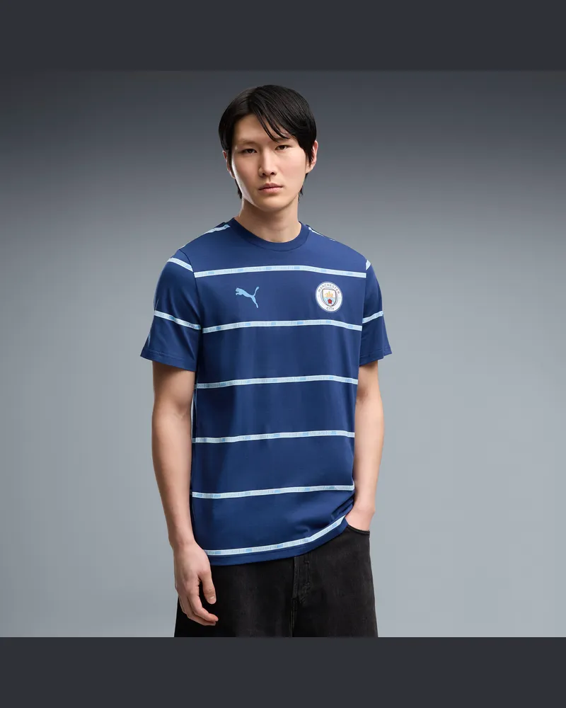 Puma Manchester City ftblCulture T-Shirt mit Print Herren, Kleidung, Blau Blau