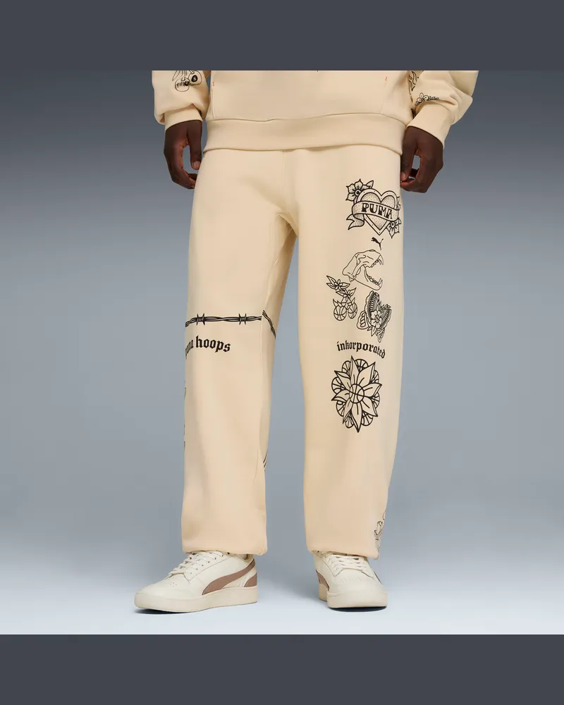 Puma Swish N' Ink Basketball Jogginghose Herren, Kleidung Beige