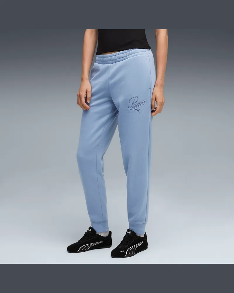 Puma Essentials Script Jogginghose Damen, Kleidung, Blau Blau