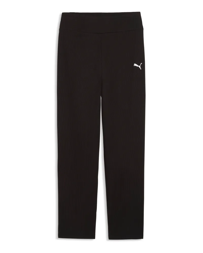 Puma ESS ELEVATED High Waist Straight Leg Rib Pants G, Accessoires, Schwarz Schwarz