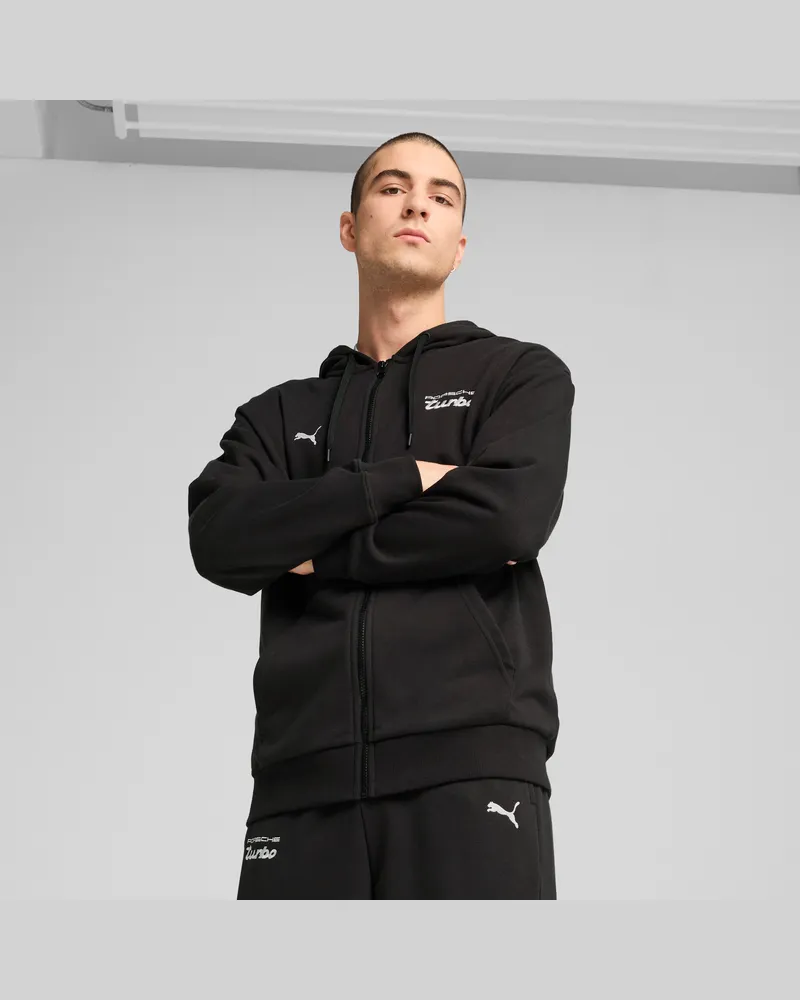 Puma Porsche Legacy Sweatjacke für Herren, Kleidung, Schwarz Schwarz