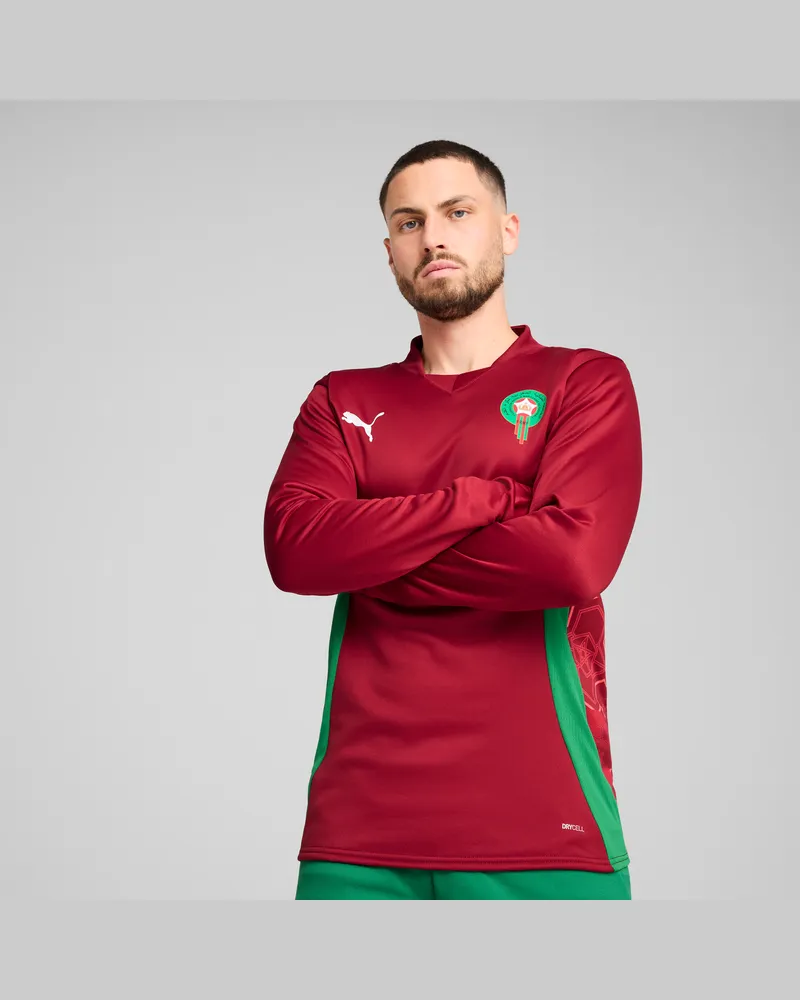 Puma Marokko Aufwärm-Langarmshirt Herren, Kleidung, Rot Rot