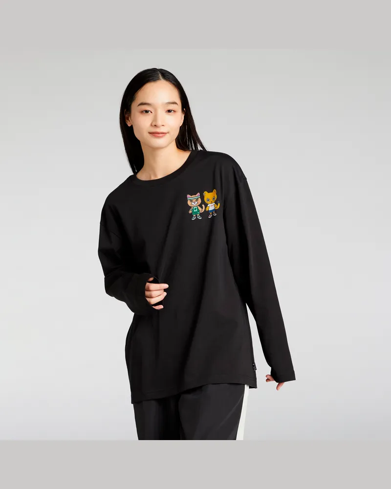 Puma NEKOSAN x HOOPS DYLAN GRAPHIC Langarmshirt Unisex, Kleidung, Schwarz Schwarz