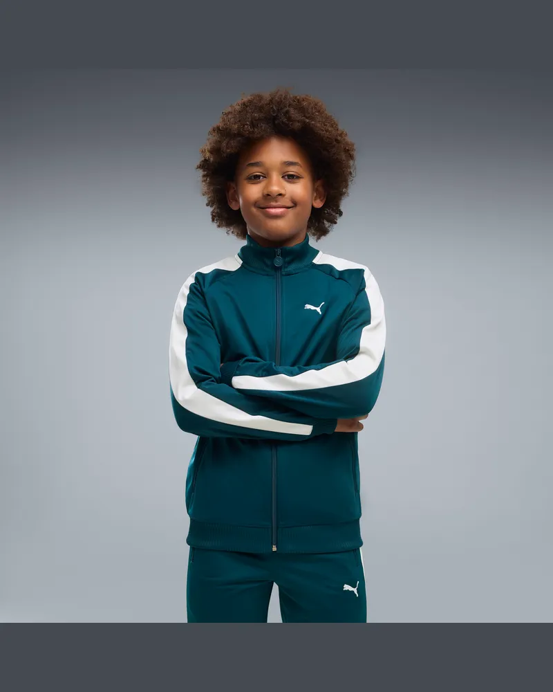 Puma T7 ALWAYS ON Trainingsjacke Teenager, Kleidung, Blau Blau