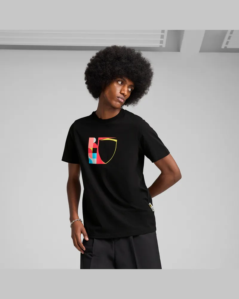 Puma Scuderia Ferrari HP Race Big Shield T-Shirt Herren, Kleidung, Schwarz Schwarz