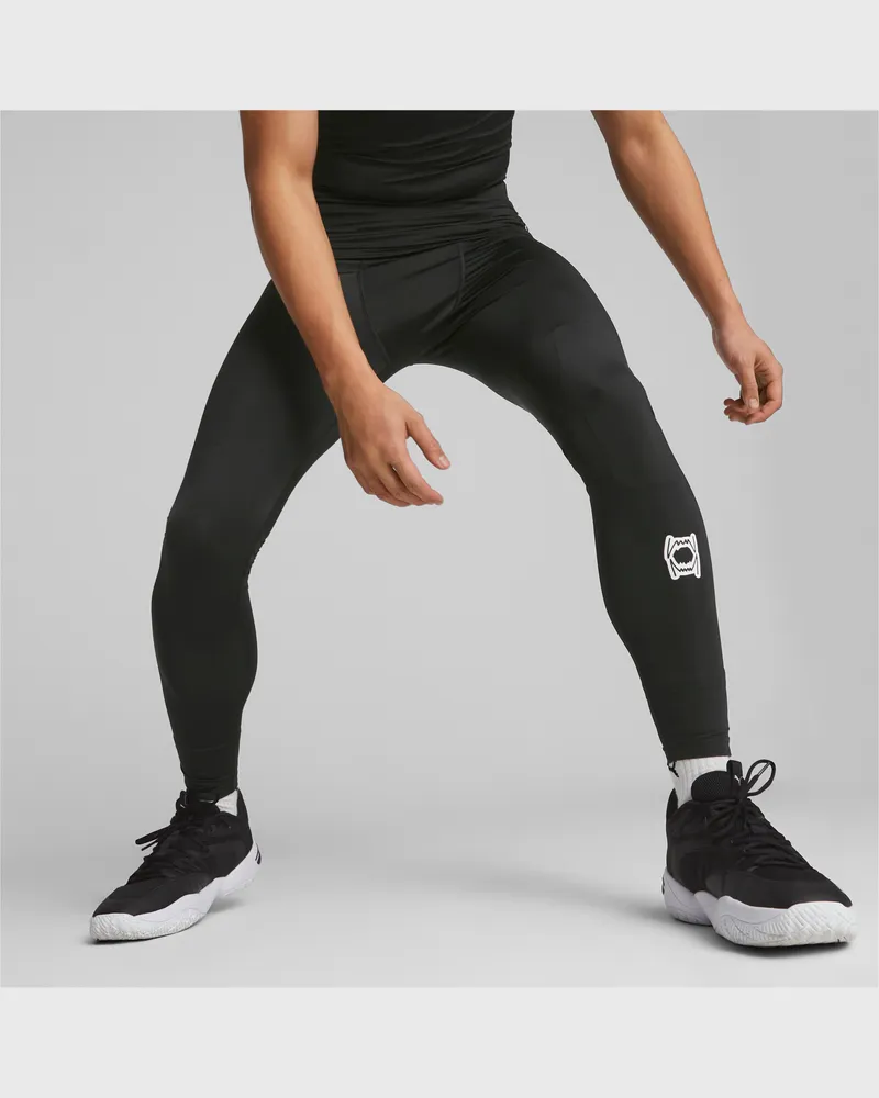 Puma Hoops Team Baselayer Basketball-Laufhose Männer, Accessoires, Schwarz Schwarz