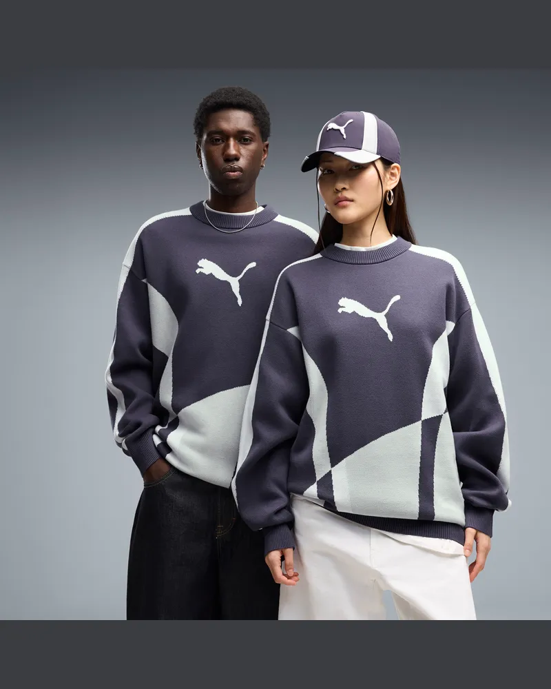 Puma T7 Relaxed Strickpullover Unisex, Kleidung, Grau Grau