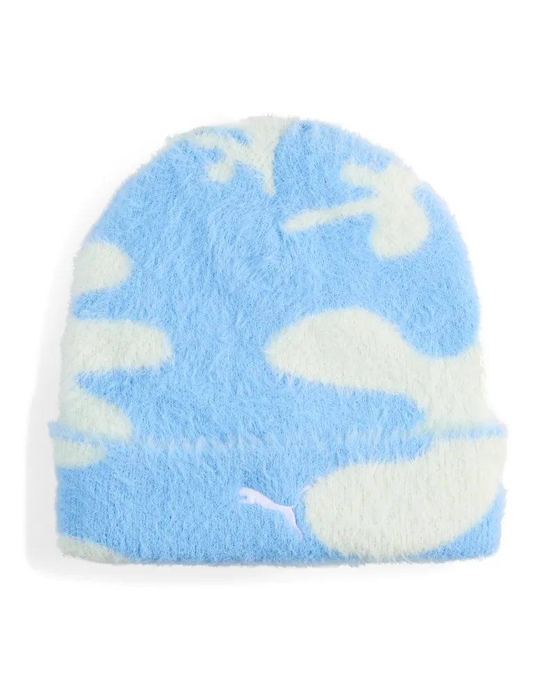 Puma Aufgeraute, bedruckte Beanie mit mittelhoher Krone, Accessoires, Blau Blau