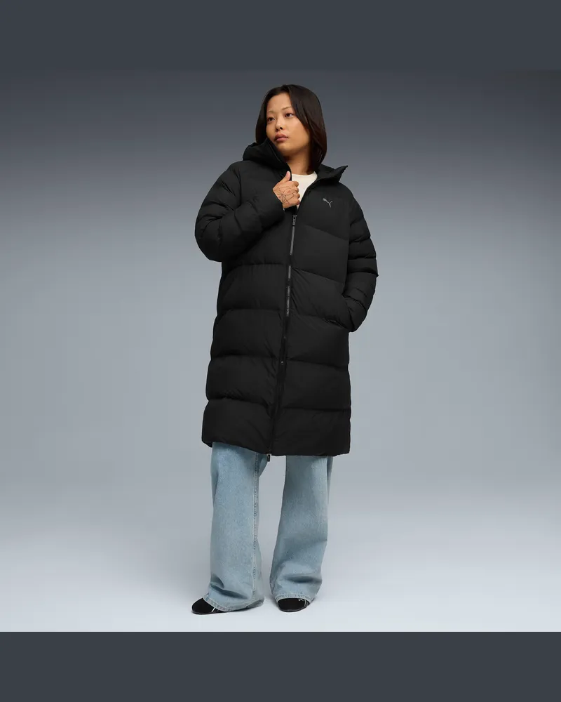 Puma Mono Parka mit Kapuze Damen, Kleidung, Schwarz Schwarz