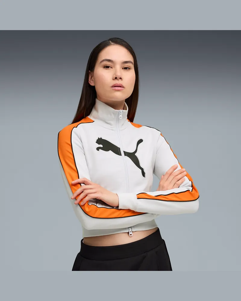 Puma FUTURE..ARCHIVE T7 Slim Cropped Trainingsjacke Damen, Kleidung, Grau Grau