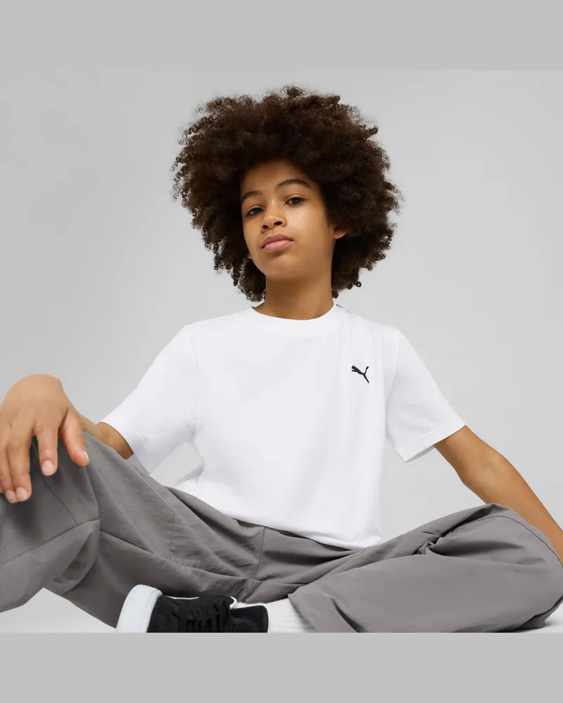 Puma WARDROBE ESS T-Shirt Teenager, Kleidung, Weiß Weiß