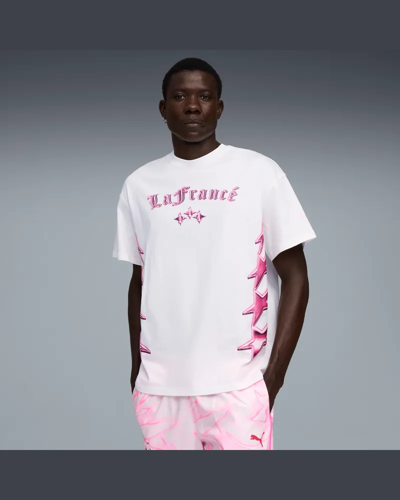 Puma LaFrancé HEEM Rosa T-Shirt Herren, Kleidung, Weiß Weiß