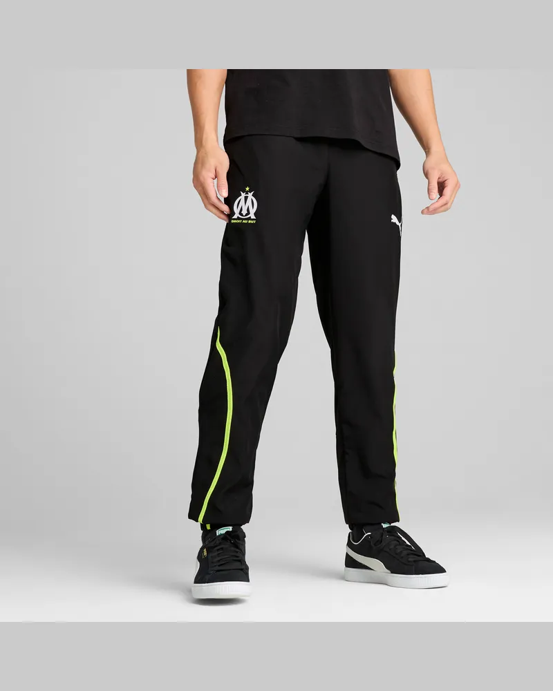 Puma Olympique de Marseille FASTER Gewebte Hose Herren, Kleidung, Schwarz Schwarz