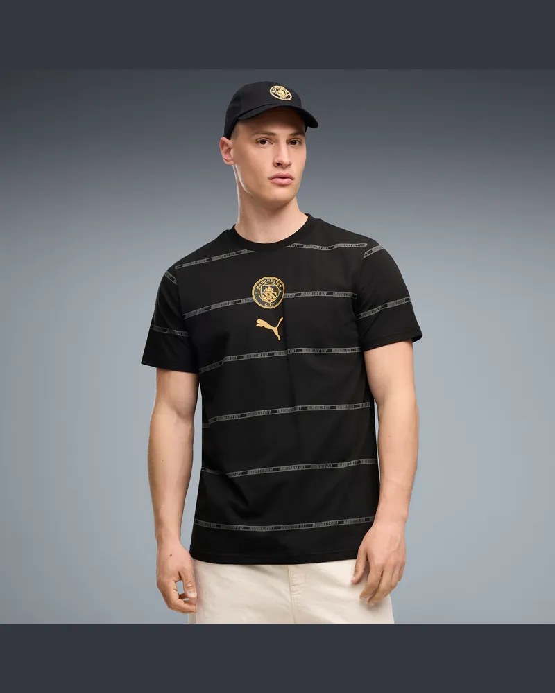 Puma Manchester City ftblCulture T-Shirt mit Print Herren, Kleidung, Schwarz Schwarz