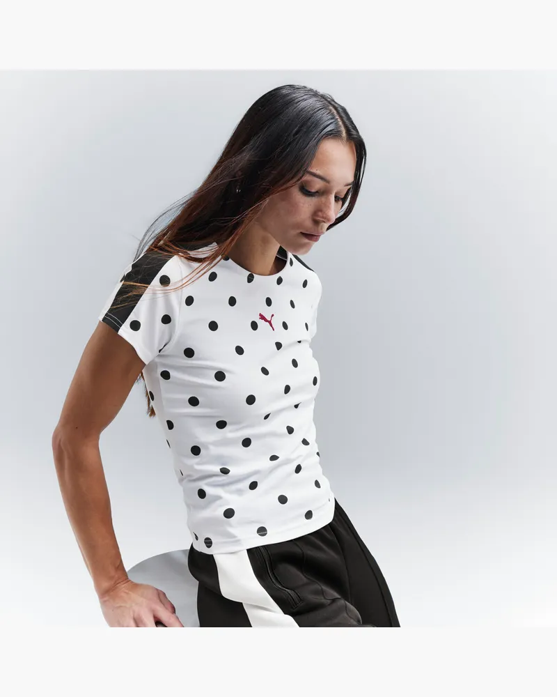 Puma T7 Polka Dots Slim T-Shirt Damen, Kleidung, Weiß Weiß