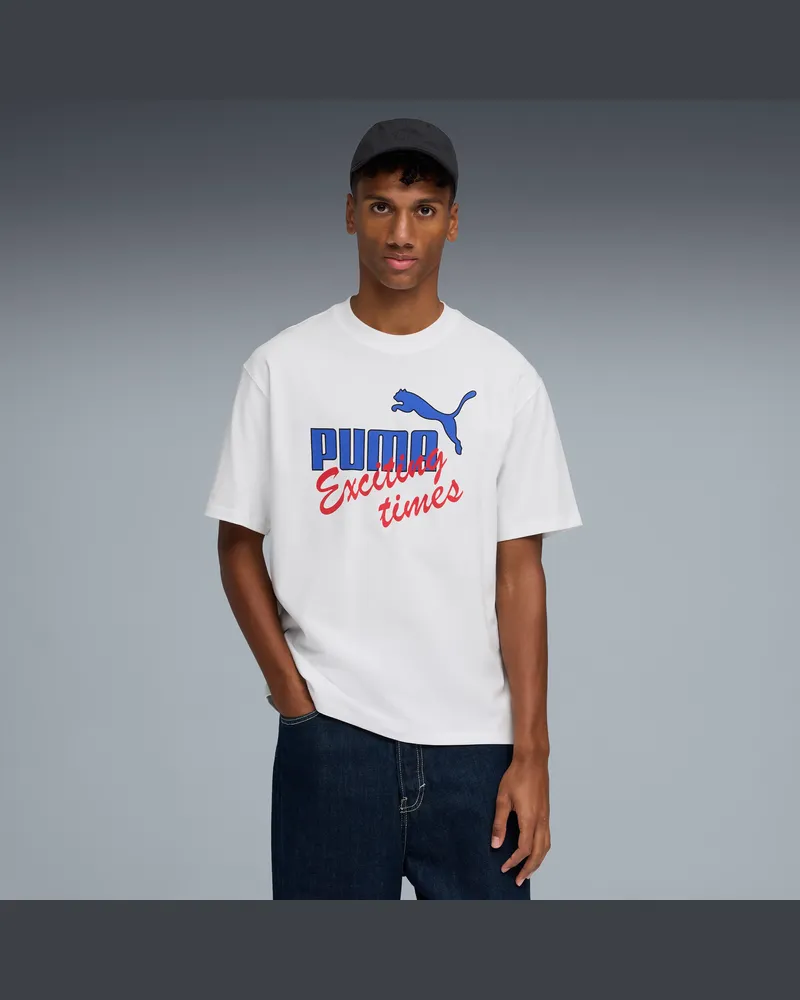 Puma House of Graphics Casual T-Shirt Herren, Kleidung, Weiß Weiß