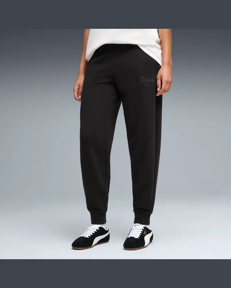 Puma Essentials Script Jogginghose Damen, Kleidung, Schwarz Schwarz