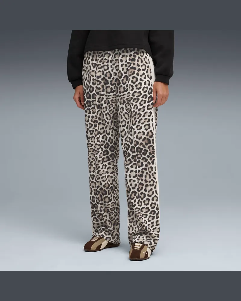 Puma T7 LEO LUXE Straight Hose mit Allover-Print Damen, Kleidung, Weiß Weiß