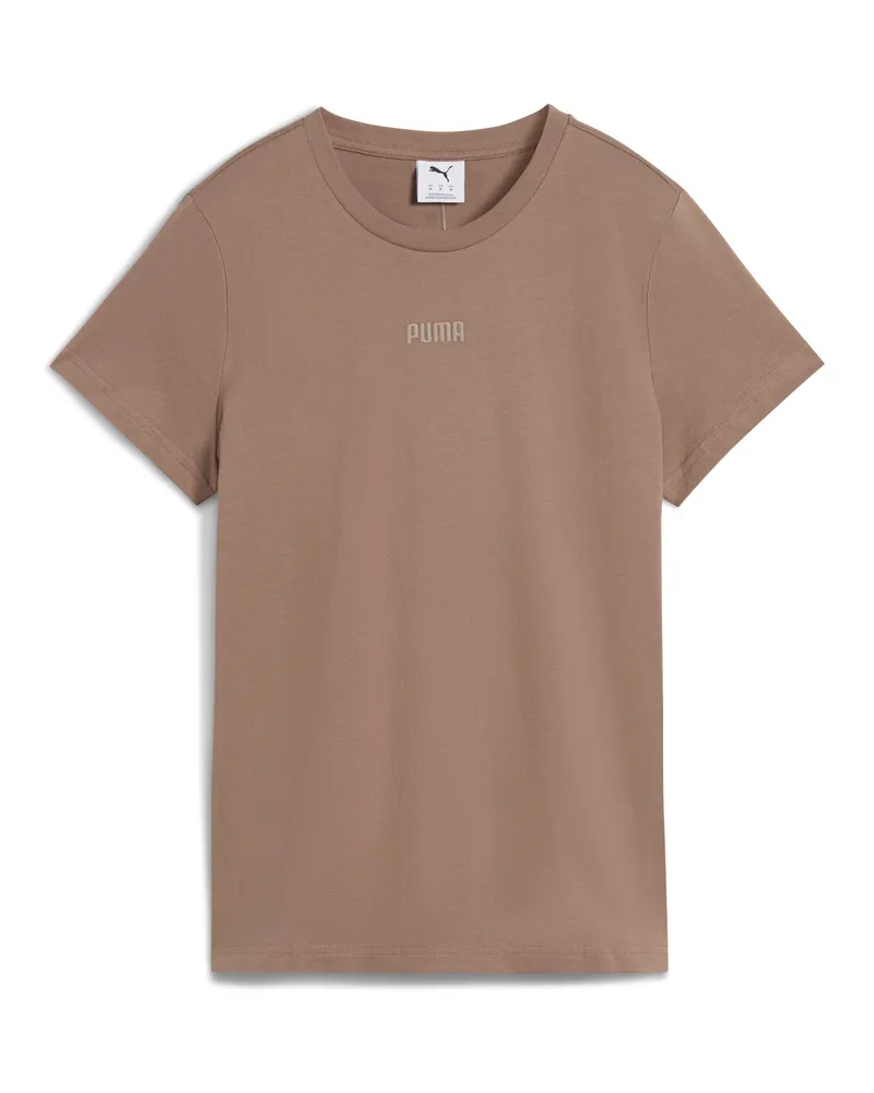 Puma Elevated Essentials T-Shirt Damen, Kleidung, Braun Braun