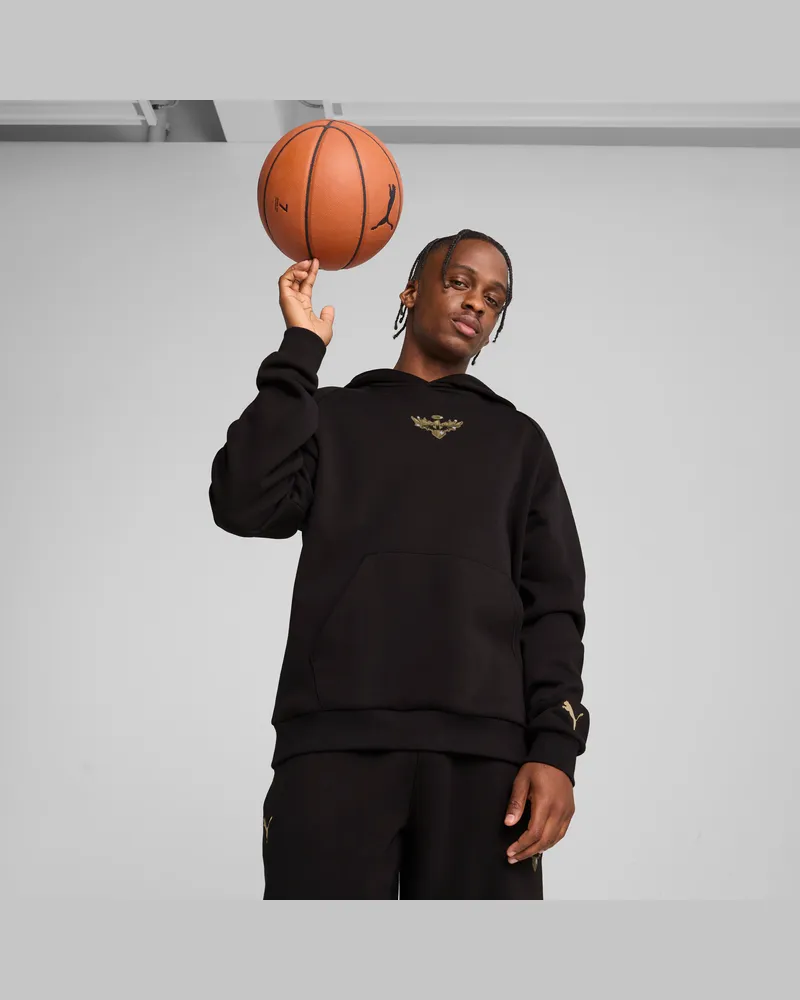 Puma Melo Alwayz On 1 Basketballhoodie Herren, Kleidung, Schwarz Schwarz