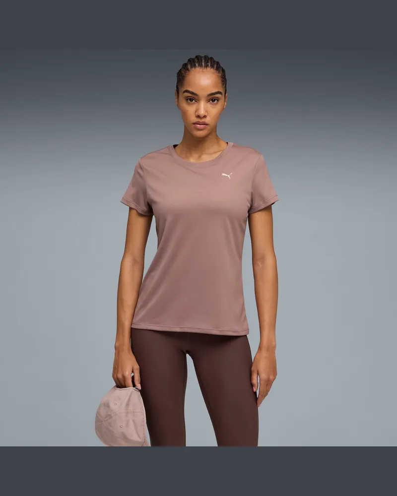 Puma Run Club Graphic T-Shirt Damen, Kleidung Beige